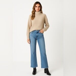 AGOLDE jeans relaxed boot curio button fly high rise 100% organic cotton blue 24